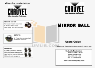 Pdf For Chauvet Other Mirror Ball Mirror Balls Manual - Chauvet