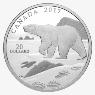 Pure Silver Coin Paw Prints On The Edge - Polar Bear Coin Canada