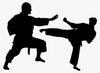 Sticker Combat De Karate Pour Pc Ambiance Sticker Kc3973 - Karate Side Kick Silhouette