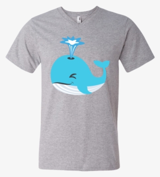 Whale Blow Hole Spray Emoji Men's V Neck T Shirt - Shirt