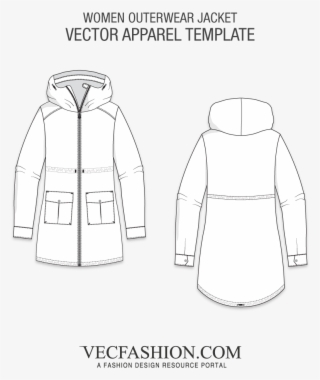 Coats Jackets Vecfashion Women Outerwear Template - Line Art