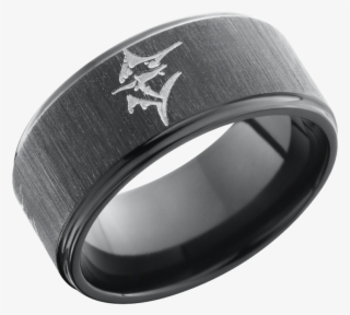 Lashbrook Designs Z10fge Marlin Black Crosssatin Polish - Titanium Ring