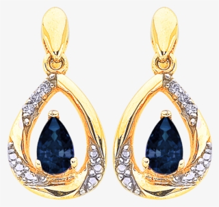 9ct Yellow Gold Sapphire And Diamond Earrings - Sapphire Earrings In Yellow Gold