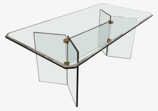This Glass Dining Table With Brass Fittings Recalls - Vintage All Glass Dining Table