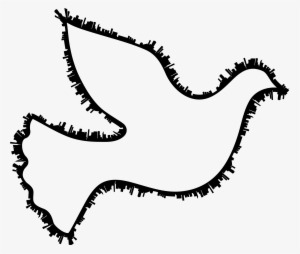 Peace Dove City Silhouette - Outline Of Dove Of Peace