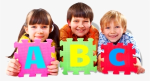 Three Kids Holding An Alphabet Puzzle - Od A Do Z Kl. 2 - Kp Do Matematyki Didasko