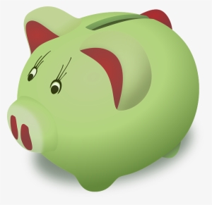 Piggy Bank, Penny Bank, Money Box, Pig, Piglet, Green - Piggy Bank Clip Art
