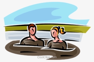 Man And A Woman In A Mud Bath Royalty Free Vector Clip - Clipart Mud Spa