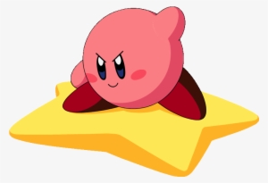 Kirby Riding On His Warp Star - Kirby Riding A Star