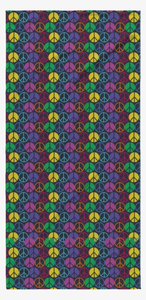 Peace Sign Pattern Beach Towel
