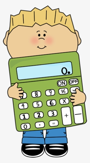 Boy Holding A Giant Calculator Clip Art - Math Clipart Boy