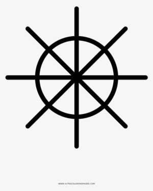 Ship Wheel Coloring Page - Compass Tattoo Designs Simple