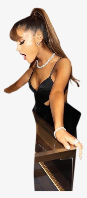 Ariana Grande In Hot Black Bikini Leaning On Table - Hot Girl Transparent Background