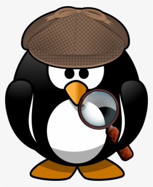 Animal Clipart Detective - Cartoon Penguin