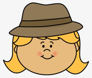 Detective Girl Face Clip Art - Girl With Hat Clip Art