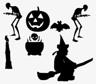 Halloween Silhouette Horror Free Graphics Illustrations - Надпись Хэллоуин