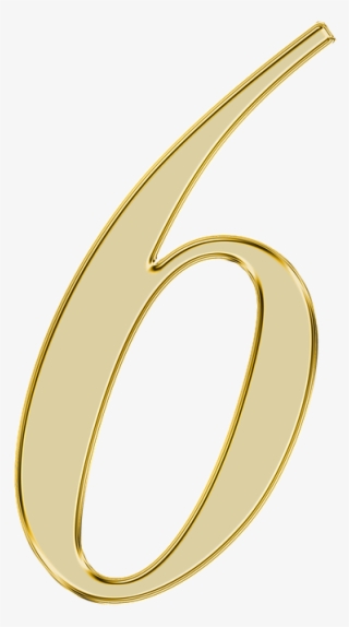 Golden Numbers - Gold Number 6 Png