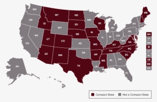 Map Of Nursing Licensure Compact States - John F. Kennedy Library