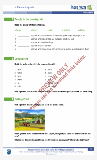 In The Countryside - Worksheet