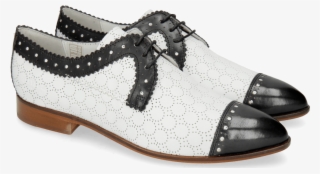 Derby Shoes Jessy 37 Black Nappa Perfo White - Slip-on Shoe
