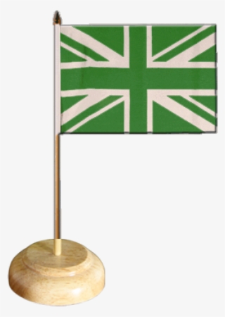 Great Britain Union Jack Green Table Flag - Union Jack Flag