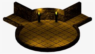 25784 Plex Dungeon Torchlit Room Round 2 Exits Top - Bench