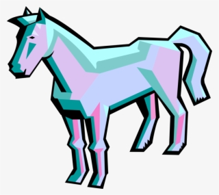 Vector Illustration Of Quadruped Equine Horse - Mane