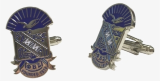 Phi Beta Sigma Fraternity Colored Silver Crest Cufflinks - Badge