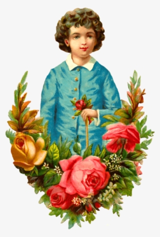 Free Png Download Victorian Boy With Flowers Png Images - Bouquet
