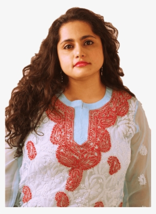 Lucknowi Short Kurti With Front Embroidery - Photo Shoot