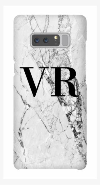 Personalised Cracked White Marble Initials Samsung - Iphone
