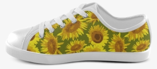Sunflowers On Green Background Canvas Kid's Shoes - Clog