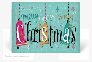 Retro Modern Holiday Christmas Card - Merry Christmas And Happy New