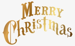Gold Merry Christmas Text - Calligraphy