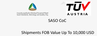 Saso Certificate Of Conformity For Shipments Fob Less - Tuv Austria