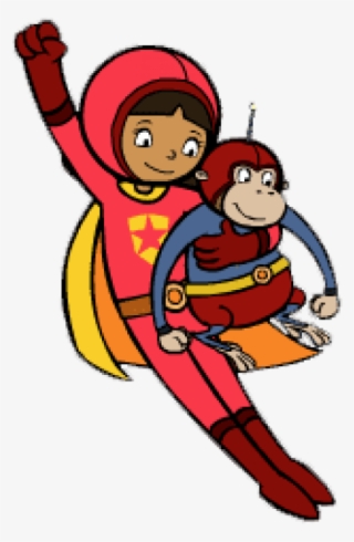 Free Png Download Wordgirl Flying Up With Captain Huggy - Word Girl