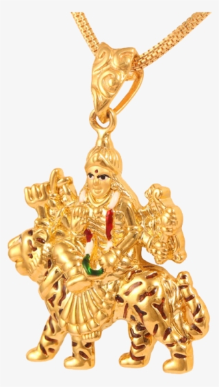 Gold Durga Mata Pendant - Locket