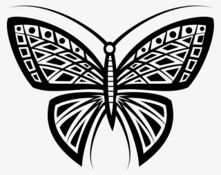 Butterfly Tattoo Designs Clipart Png - Butterfly Tattoo Tribal Designs