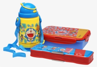 Unisex Doraemon Pencil Box Lunch Box And Water Bottle - Baby Toys