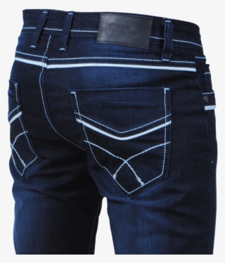 Men's Jeans With Thick Stitching - Pocket