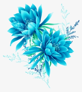 Blue Flower Effect Element Flowers Pixel Clipart - Png Effect Flower