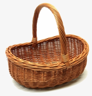 Empty Basket For Gifts - Wood Basket With Handle