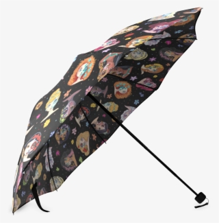 Foldable Umbrella - Purple Umbrella With Penguin