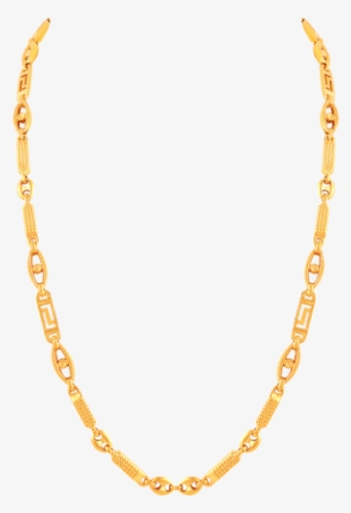 22kt Gold Multi Shape Lace Mens Chain - Necklace