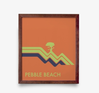 Pebble Beach Waves Orange Giclée Print