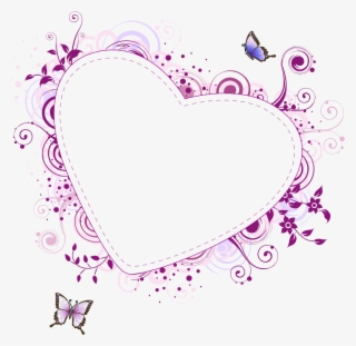 Pink Transparent Frame Gallery - Purple Heart Frame Png