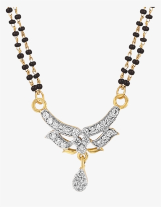 Mahi Gold Plated Virtuous Beauty Mangalsutra Pendant - Mangalsutra Design Double Black Chain