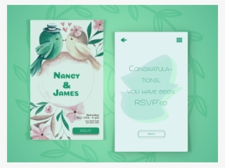 Wedding Card E-invitation Invitation Card Android Mobile - Wedding Birds Watercolour