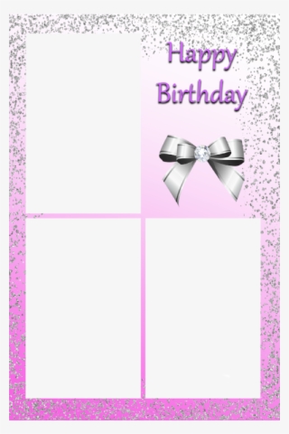 Birthday Girl Pink Silver Glitter 3 Image Portrait