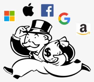 Big Tech - Monopoly Man With Money Bag